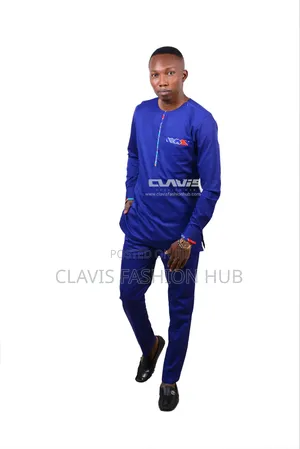 Royal Blue Premium African Men Suit