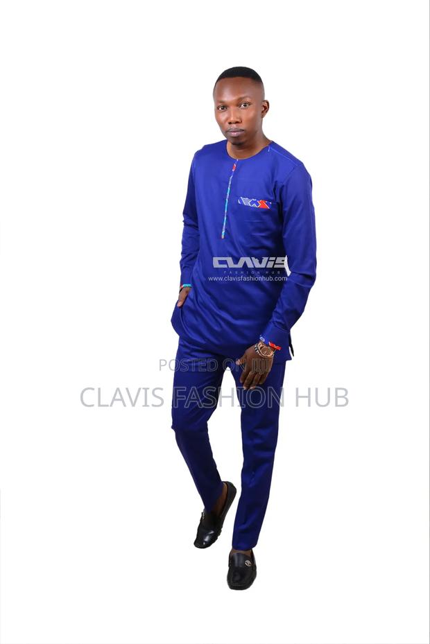 Royal Blue Premium African Men Suit - thumbnail 2