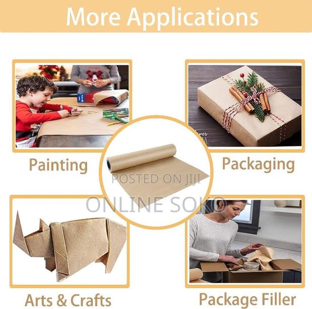 Lightweight Brown Wrapping Paper - 90 X 70cm - 225 Sheets - thumbnail 3