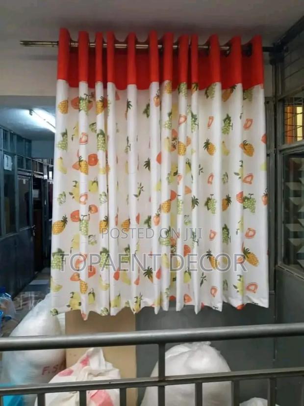 Blended Orange Kitchen Fruit Themed Curtains - main view