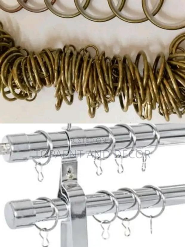 Silver and Gold Round Metallic Curtain Rods Rings