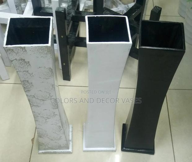 Wooden Vases White and Black