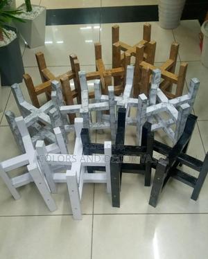 Brown, White and Black Stools Stands for Planters - thumbnail 2