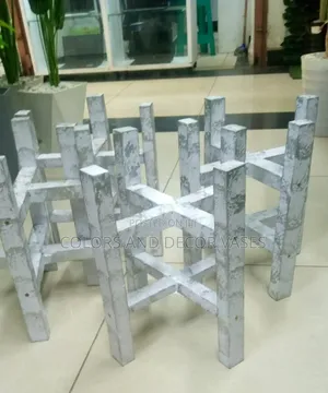 Flowered White Stands for Planters