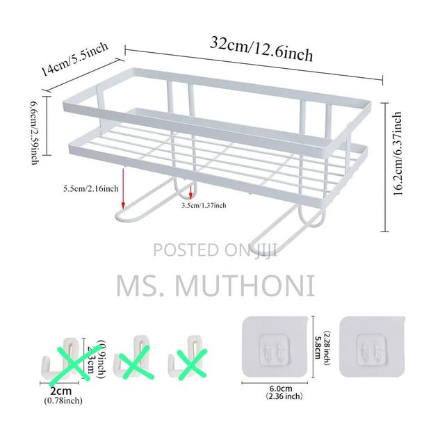 Wall Mounted , Self Adhesive Bathroom / Toilet Storage Rack - thumbnail 5