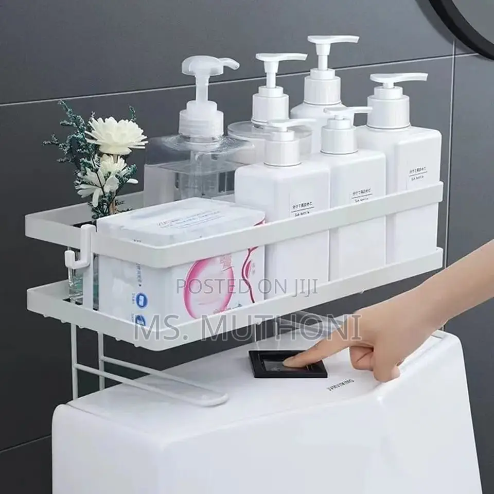 Wall Mounted , Self Adhesive Bathroom / Toilet Storage Rack