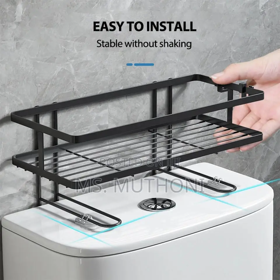 Wall Mounted , Self Adhesive Bathroom / Toilet Storage Rack