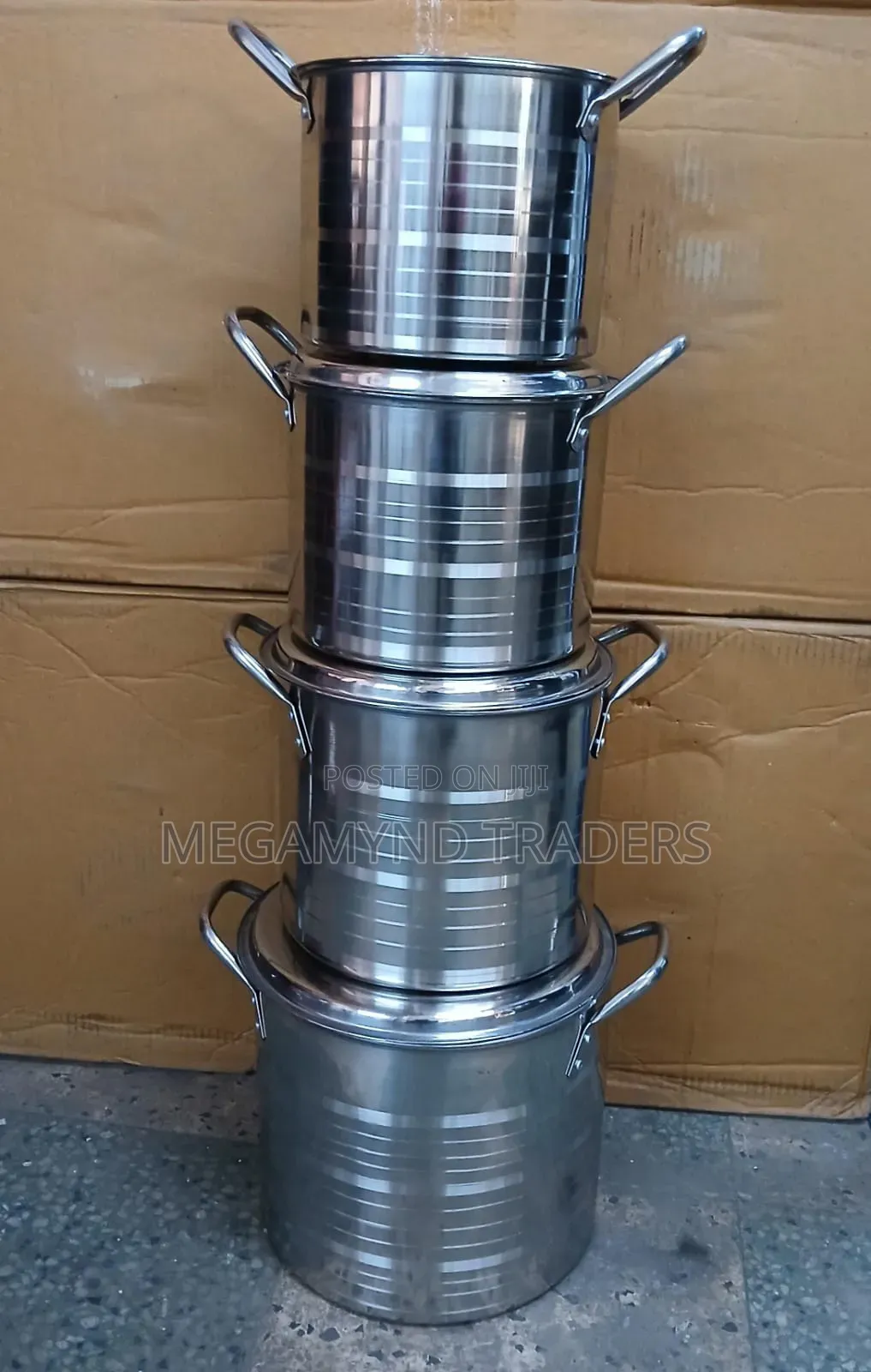 4pc Stainless Steel Sufuria / Stock Pot Sufuria