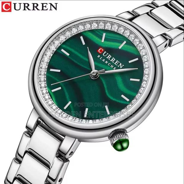 Silver-Green CURREN Ladies Watch #9089 - main view