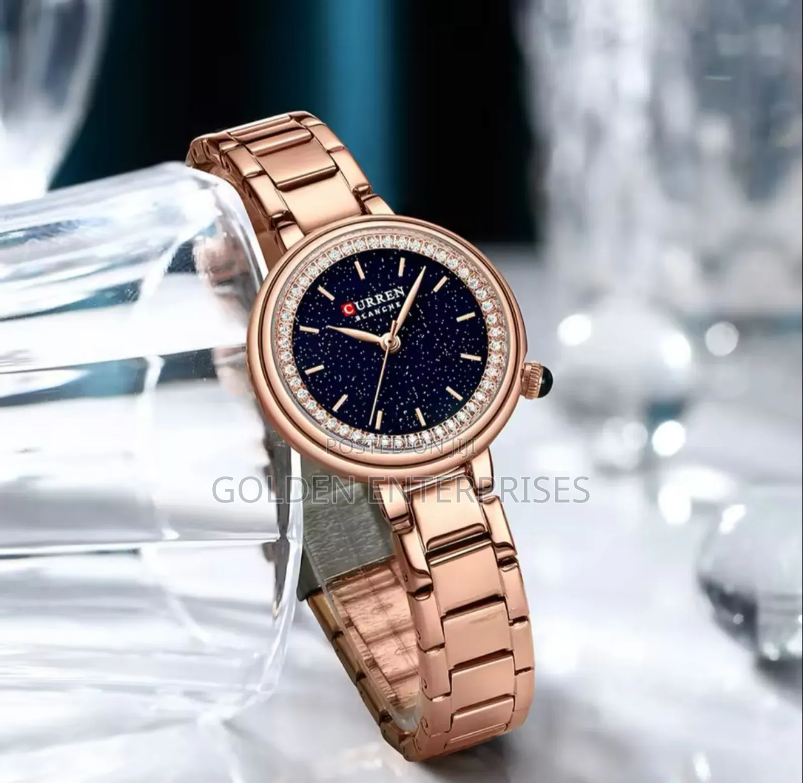 Rosegold-Black Classic CURREN Ladies Watch #9089