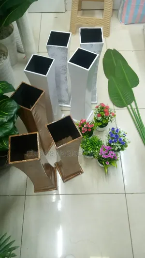 White and Brown Wooden Vases