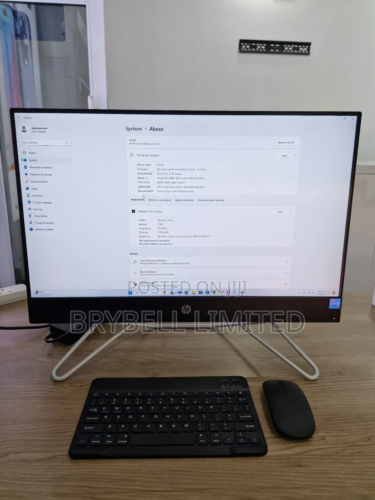 Desktop Computer HP AiO 24 16GB Intel Core I7 SSD 1T