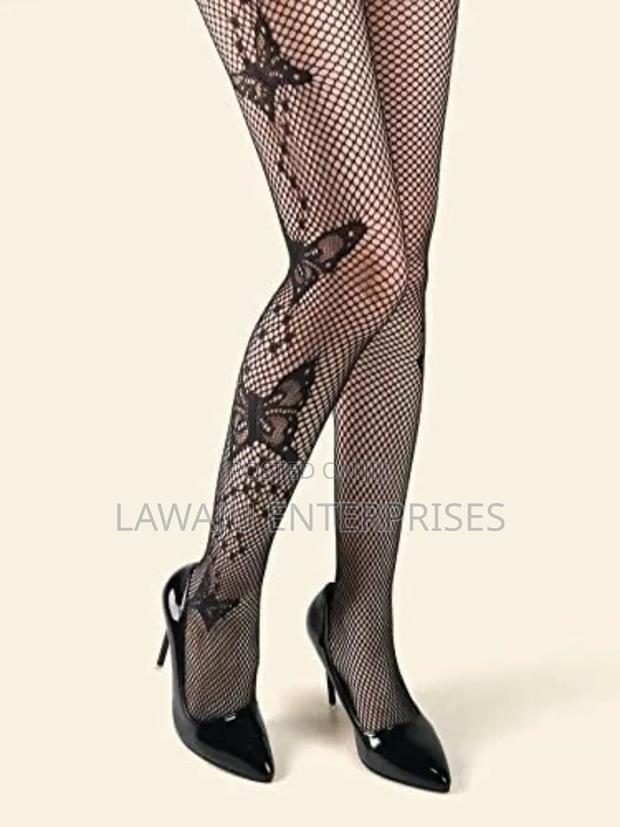 Sheer Mesh Butterfly Stockings - main view