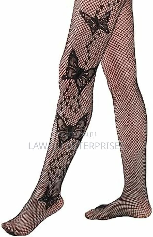 Sheer Mesh Butterfly Stockings - thumbnail 3