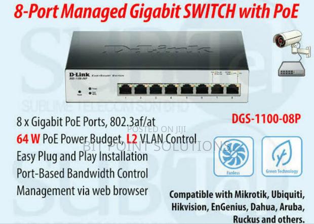 D-Link 8 Port Poe Gigabit Smart Managed Switch – DGS-F1100