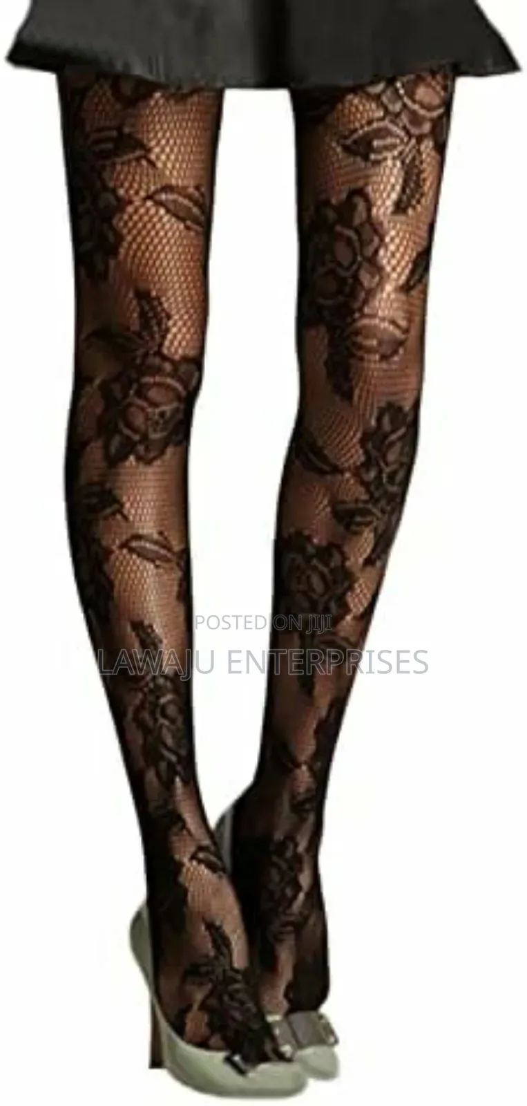 Rose Pattern Fishnet Stockings