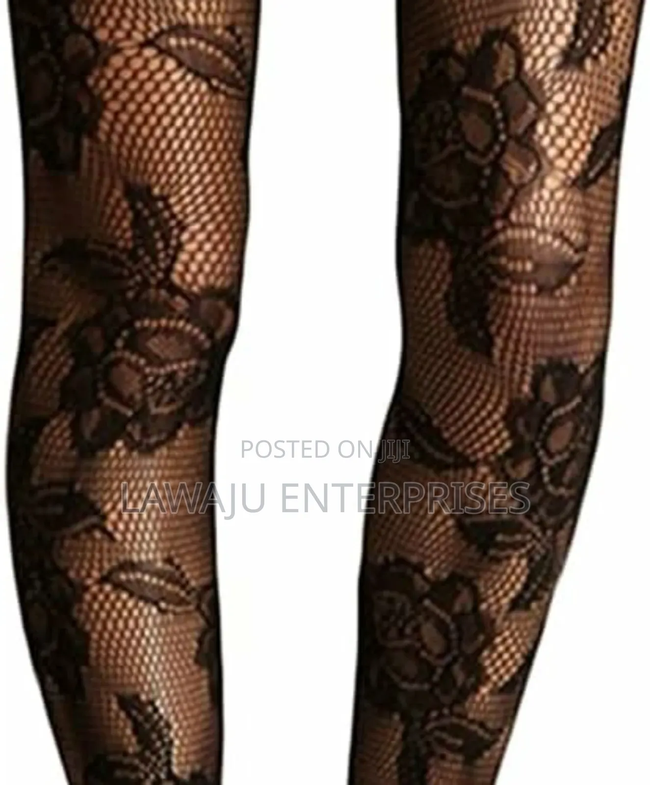 Rose Pattern Fishnet Stockings