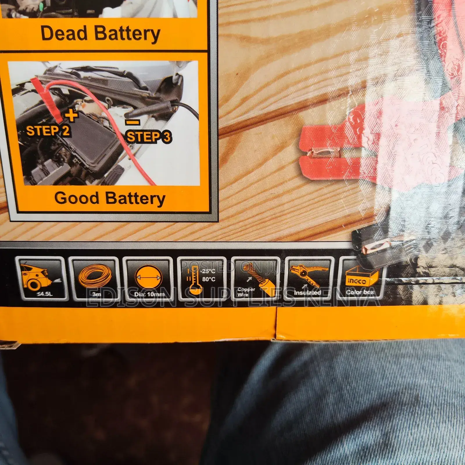 Jumper Cables 600 Amps Ingco Booster Cables Car Battery Jump