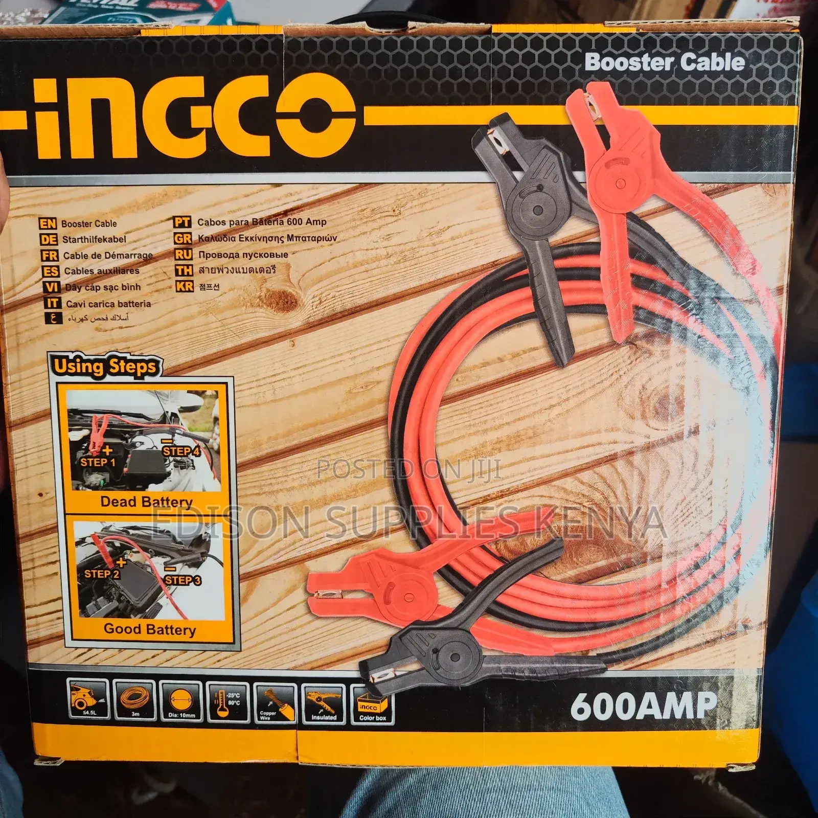Jumper Cables 600 Amps Ingco Booster Cables Car Battery Jump