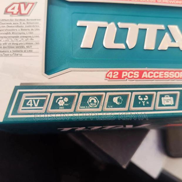 Total 42pcs Cordless Screwdriver 4V Variable Speed + Bits - thumbnail 6