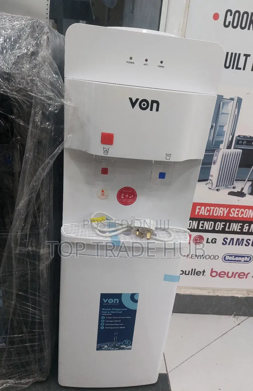 Von Hotpoint 2-Tap Hot and Normal Water Dispenser