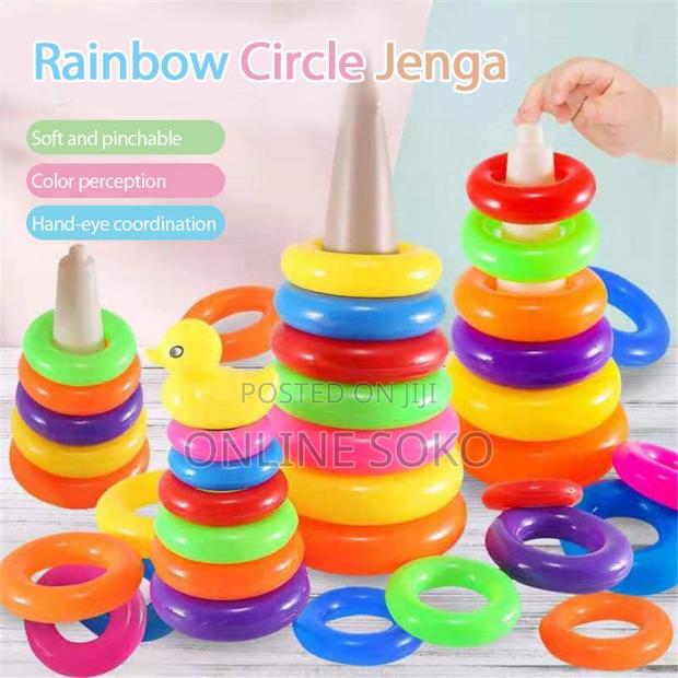 Kids Colourful Plastic Tower Stacking Rings Educational Toy - thumbnail 5