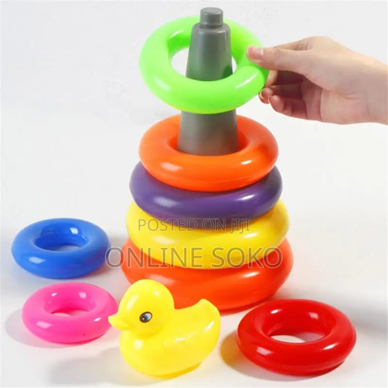 Kids Colourful Plastic Tower Stacking Rings Educational Toy