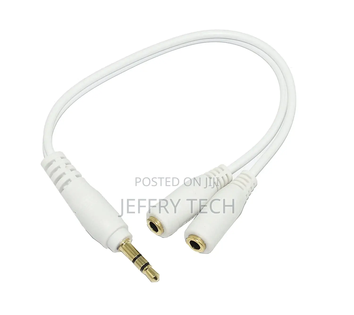 1 Male to 2 Female Jack Y Splitter Audio Adapter Cable
