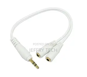 1 Male to 2 Female Jack Y Splitter Audio Adapter Cable