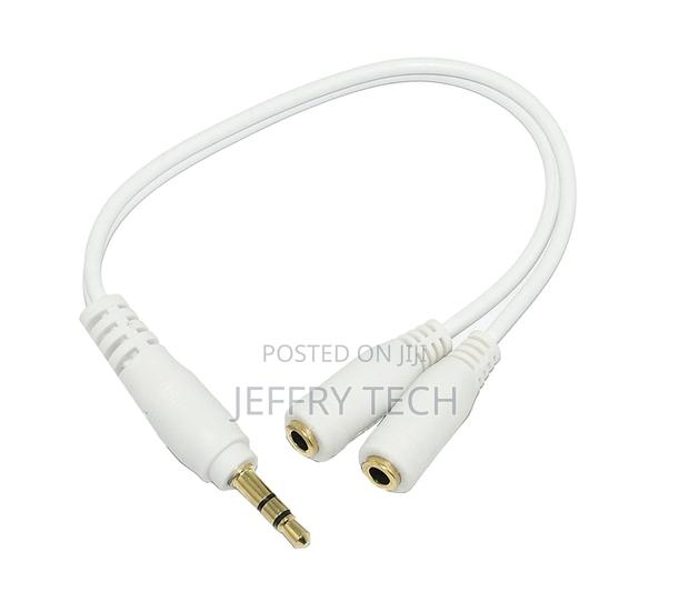 1 Male to 2 Female Jack Y Splitter Audio Adapter Cable