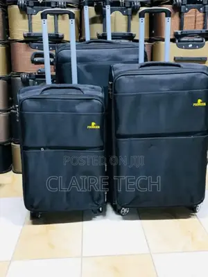 Black 3 in 1 Fabric Luxurious Traveling Suitcase Bags