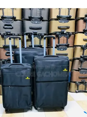 Black 3 in 1 Fabric Luxurious Traveling Suitcase Bags