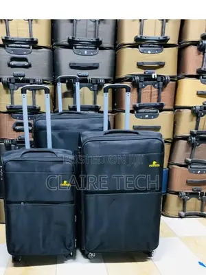 Black 3 in 1 Fabric Luxurious Traveling Suitcase Bags