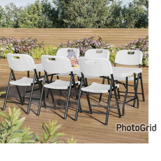 Strong White Foldable Chairs - main view