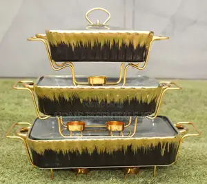 3pcs Ceramic Serving Bowls /Chaffing Dishes