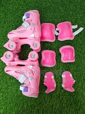 Full Set Pink Four Wheels Roller Skates Shoes for Kids