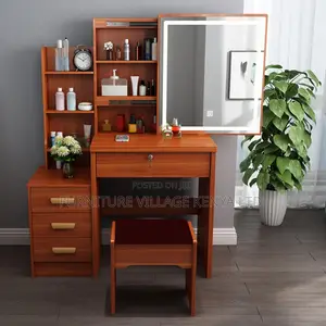 Modern Vanity Dressing Table + Sliding Mirror