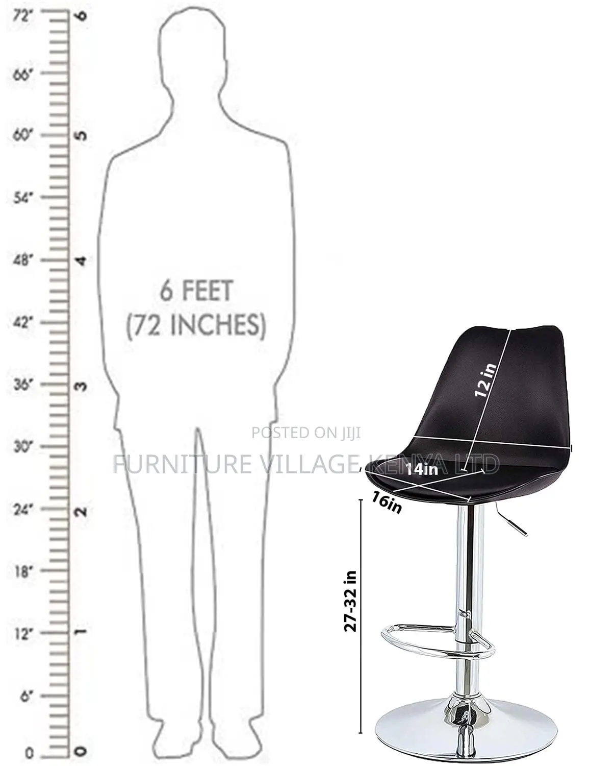 Curvy Kitchen Stool/Bar Stool