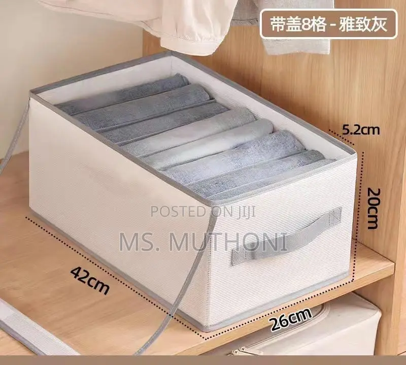 8 Case Jeans/ Pants Organiser With Dust Proof Lid
