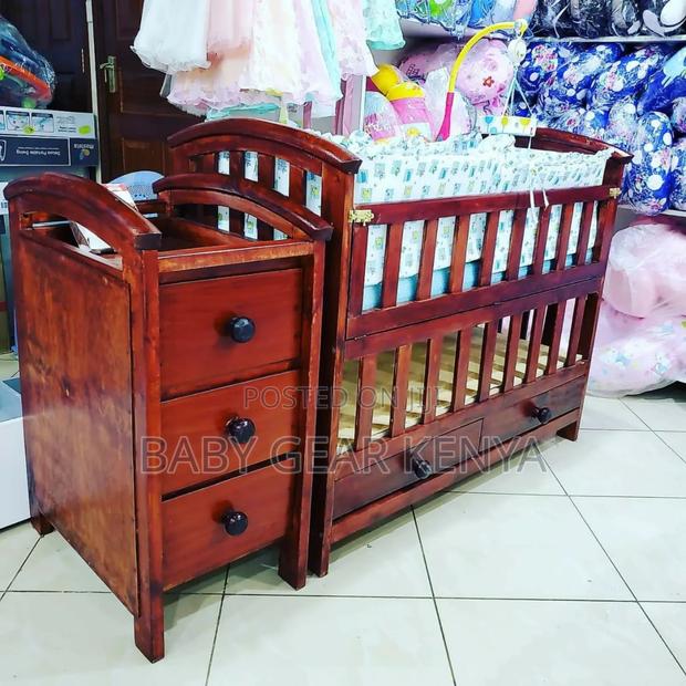 Baby Cot*Mahogany Baby Cot - main view