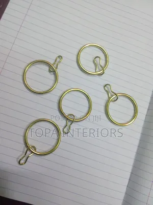 Gold Drapery Curtain Rod Rings Round Metallic Rings