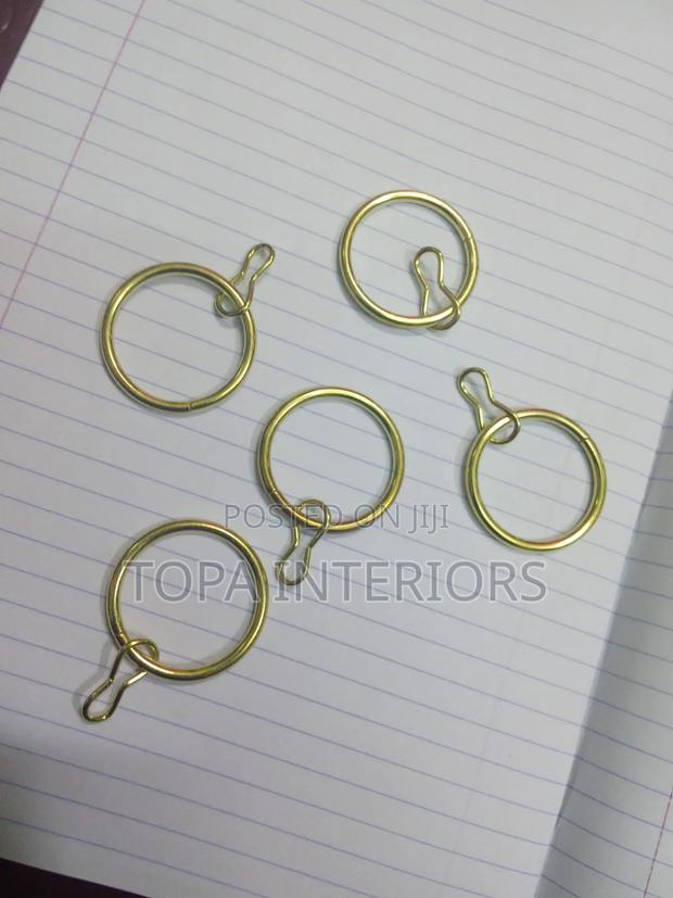 Gold Drapery Curtain Rod Rings Round Metallic Rings