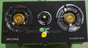 Ipcone 3 Burner Glass Top Cooker With Pipe and Regulator