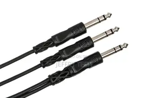 Y Cable 1/4 in TRS to Dual 1/4 in TRS