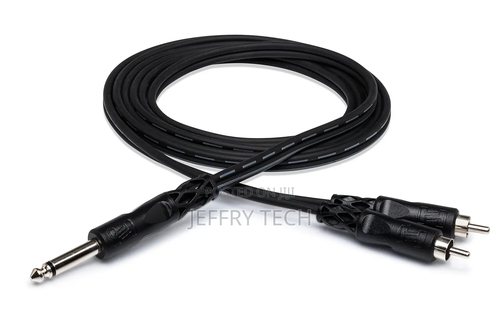 Y Cable 1/4 in TS to Dual RCA