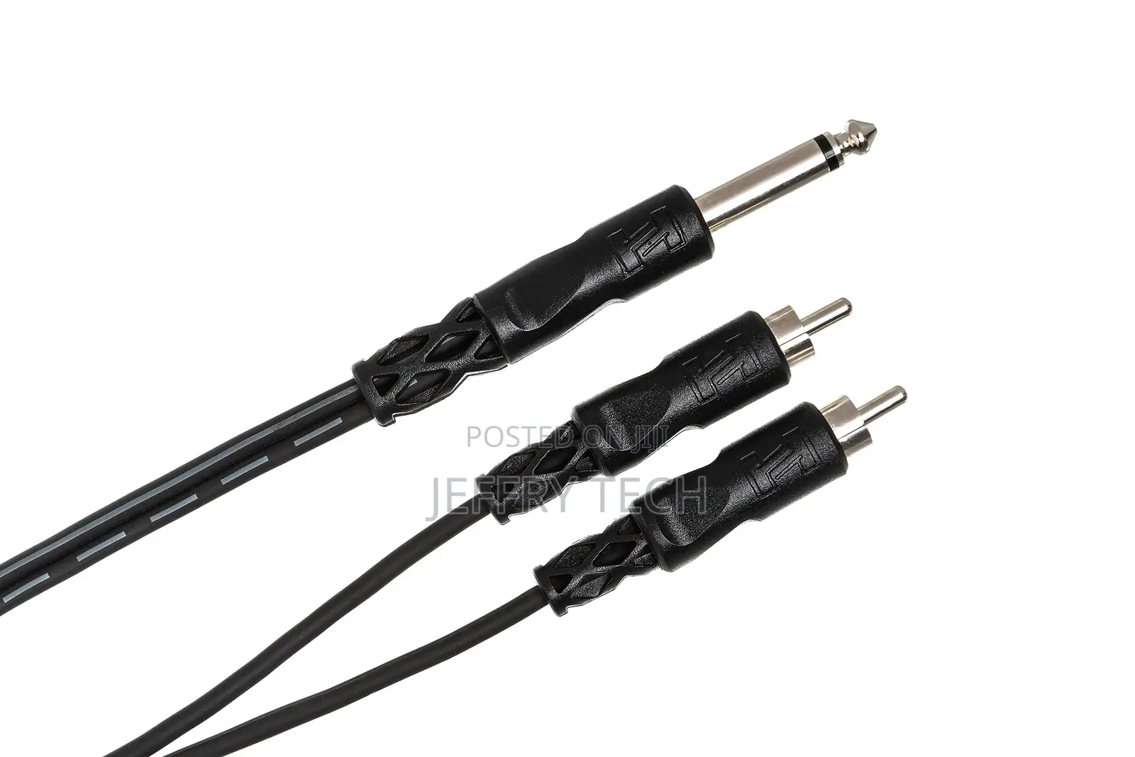Y Cable 1/4 in TS to Dual RCA