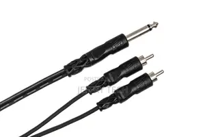 Y Cable 1/4 in TS to Dual RCA