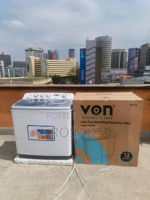 Von 13kgs Twin Tub Washing Machine -White