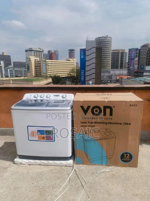Von 13kgs Twin Tub Washing Machine -White