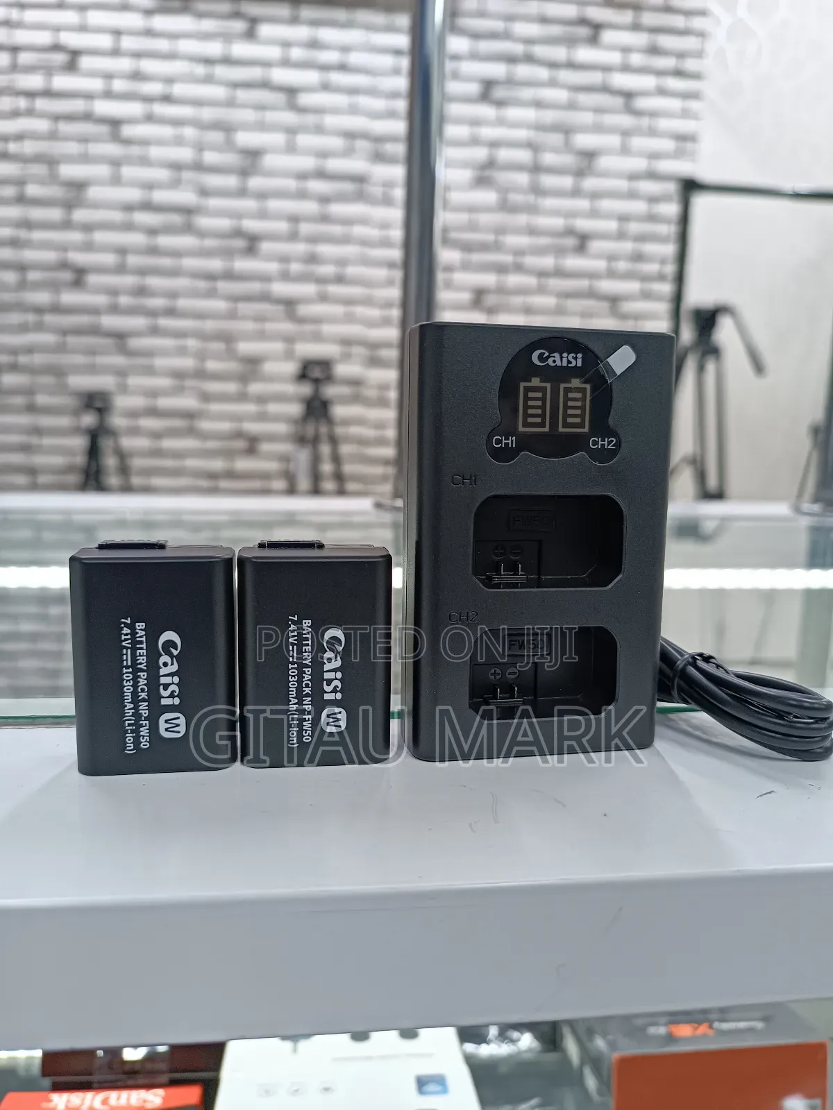 Caisi Np Fw50 Dual Batteries and a Charger